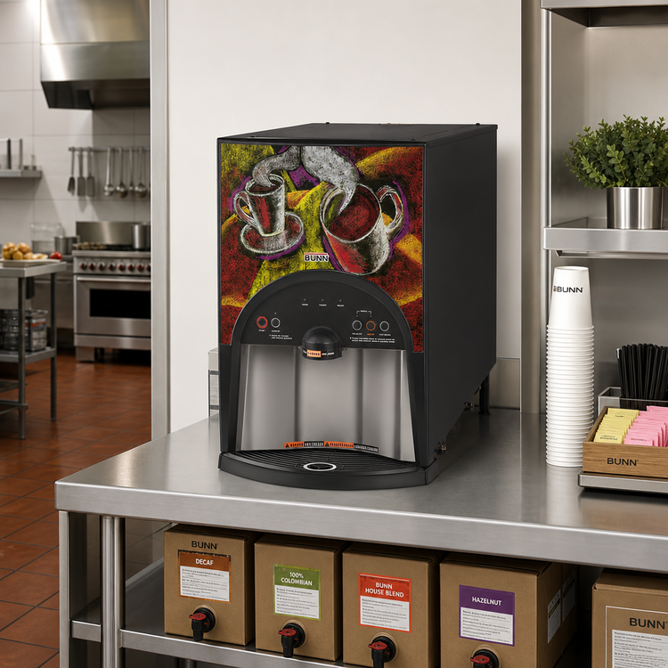 Product image #2 for BUNN Ambient Low-Profile Bag-In-Box Liquid Coffee Dispenser with 2 Dispense Heads