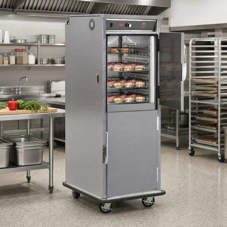 Product image #2 for FWE UHST-28-B Mobile Insulated Heated Holding Transport Cabinet, 28 Basket / 14 Sheet Pan Capacity