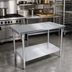 Thumbnail image #2 for John Boos Stallion 60 x 30 Inch Flat Top Stainless Steel Work Table with Adjustable Undershelf