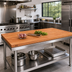 Thumbnail image #2 for Boos Block American Cherry Edge Grain Kitchen Countertop, 60 x 32 x 1-1/2 Inch Flat Top, Penetrating Oil Finish