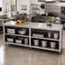 Thumbnail image #2 for John Boos 132-Inch x 24-Inch Open-Front Cabinet Base Work Table with Flat 16-Gauge Stainless Steel Top