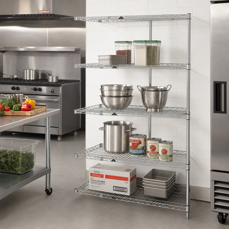 Product image #2 for Metro Super Erecta Chrome Plated Wire Add-On Shelving Unit, 24 x 24 x 63 Inches, 4 Shelves