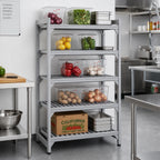 Thumbnail image #3 for Cambro Camshelving® Premium CPSK2424V5480 Vented Polymer Shelf Kit, 24 x 24 Inches, 5 Shelves, Speckled Gray