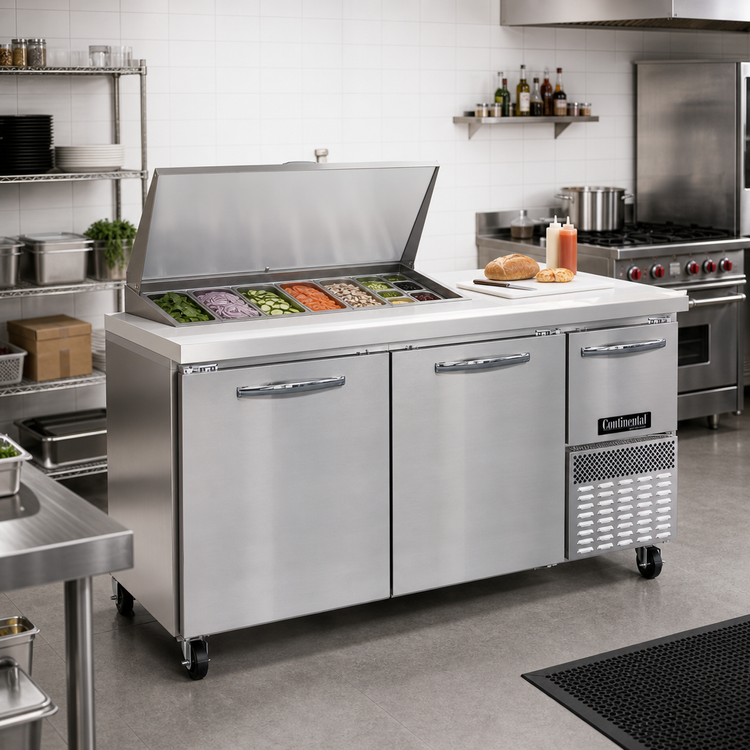 Product image #2 for Continental Refrigerator RA68N12M 68" Refrigerated Sandwich Prep Table with 12-Pan Capacity