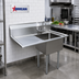 Thumbnail image #2 for Omcan Single-Compartment Pot Sink with Left Drainboard, 304 Stainless Steel