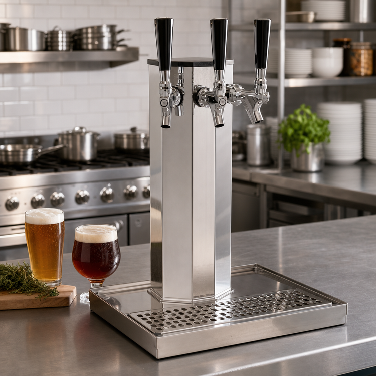 Product image #2 for Glastender 3-Faucet Countertop Air-Cooled Column Draft Dispensing Tower