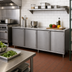 Thumbnail image #2 for BK Resources Stainless Steel Chef Table Cabinet Base with Locking Hinged Doors, 120 x 30 Inches