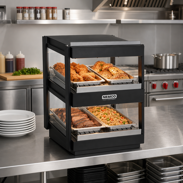 Product image #2 for Nemco 30-Inch Countertop Dual-Shelf Hot Food Merchandiser