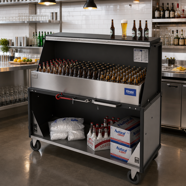 Product image #2 for Dinex Chest-Style Portable Bar Ice Chest with 304 Stainless Steel Bin, American Natural