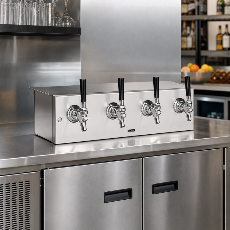 Product image #2 for Perlick 4040A4B 13-Inch Spacesaver Underbar Glycol-Cooled Draft Beer Dispensing Head, 4 Faucets