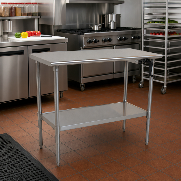 Product image #2 for Eagle Group AdjusTable ADA/Ergonomic Height Adjustable Stainless Steel Work Table, 60W x 30D, 32-40 Inch Height Range