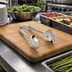 Thumbnail image #3 for American Metalcraft Amano Buffetware 6-Inch Stainless Steel Hand-Forged Serving Tongs