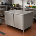 Thumbnail image #2 for BK Resources Stainless Steel Chef Table Cabinet Base with Hinged Doors and Lock, 48