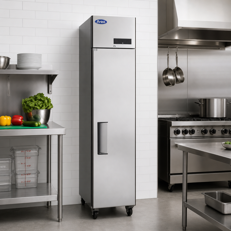 Product image #3 for Atosa One-Section Top-Mount Reach-In Refrigerator, 13 Cu. Ft., Left-Hinged Solid Door, Stainless Steel