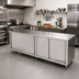 Thumbnail image #2 for John Boos 108 Inch x 24 Inch Stainless Steel Enclosed Work Table with Sliding Doors