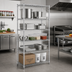 Thumbnail image #2 for Steel Works Stainless Heavy Duty 5-Tier Commercial Wire Shelving Unit, 24 x 60 x 84 Inches, 800 lb. Capacity