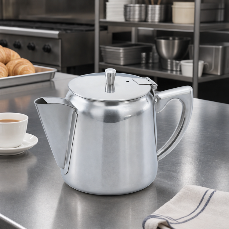 Product image #2 for Vollrath Stainless Steel Tea and Coffee Server with Built-In Strainer, Gooseneck Spout, Hollow Handle, 12 oz