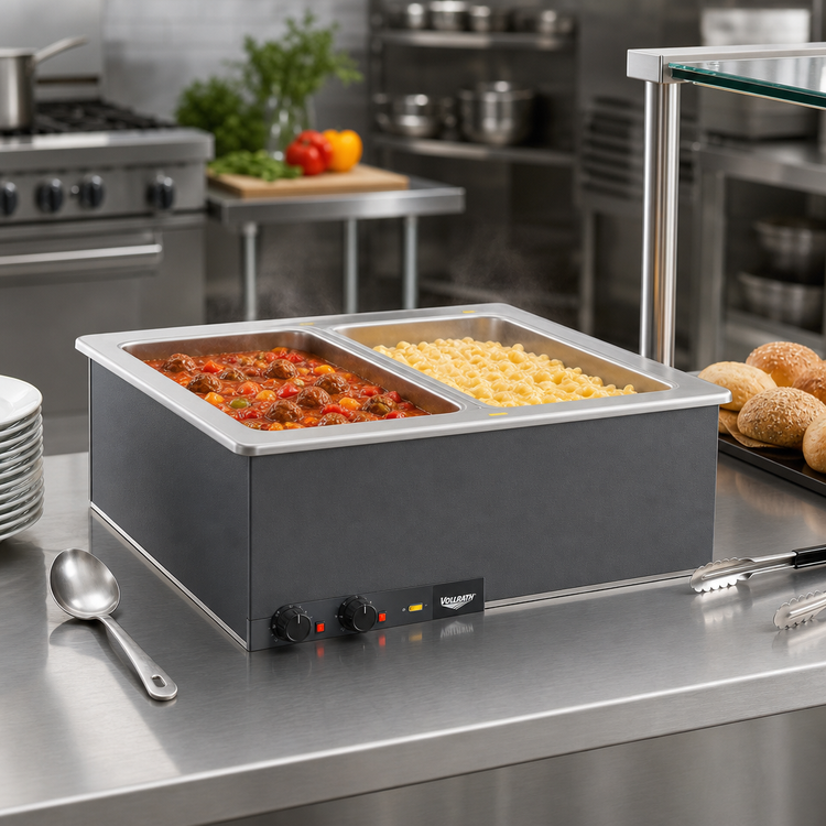 Product image #2 for Vollrath Two-Well Drop-In Electric Hot Food Well Unit, Thermostatic Controls, 2 Full-Size Pans