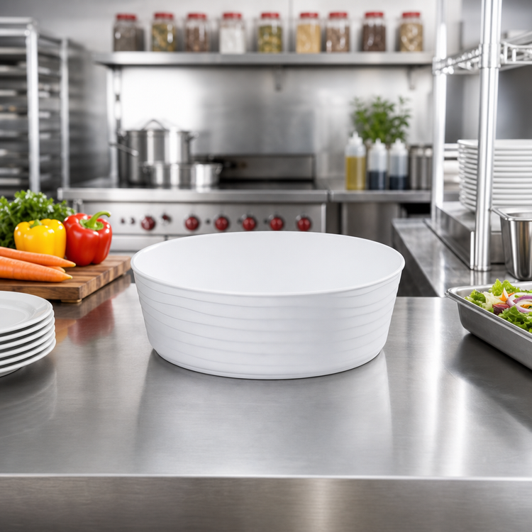 Product image #2 for Del Mar 80 oz. 10-Inch White Round ABS Plastic Serving Bowl