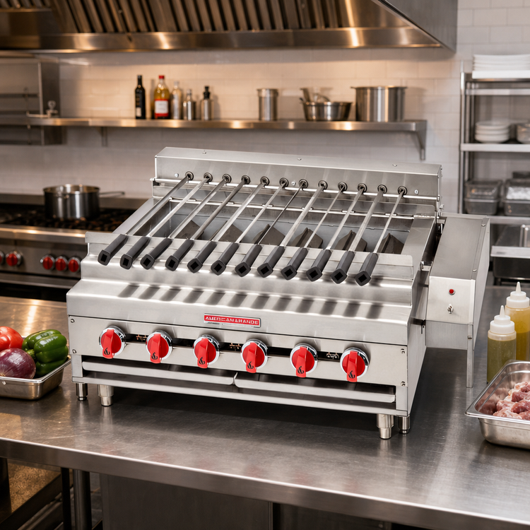Product image #2 for American Range ARKB-36-R Countertop Gas Rotisserie Kebob Broiler, 42-Inch Wide, 12-Skewer Capacity
