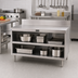 Thumbnail image #2 for La Rosa L-60118-32 Open Shelf Utility Stand Cabinet Base, 18 x 32 Inches, 304 Stainless Steel