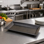 Thumbnail image #2 for American Metalcraft WMEL21 Rectangular Melamine Platter, Walnut Wood Pattern, 21 x 13 x 2 Inches Case of 4