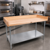 Thumbnail image #2 for John Boos 72-Inch x 30-Inch Baker's Top Wood Work Table with Galvanized Steel Undershelf