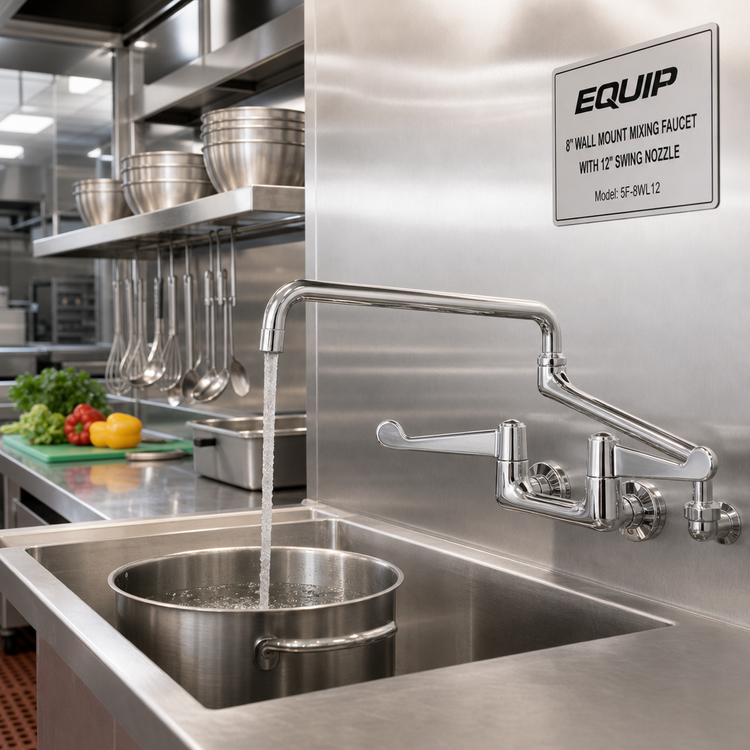 Product image #2 for Equip 8-Inch Wall Mount Mixing Faucet with 12-Inch Swing Nozzle