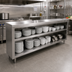 Thumbnail image #2 for Advance Tabco Stainless Steel Dish Cabinet with Open Base and Mid-Shelf, 96-Inch W x 15-Inch D