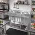 Thumbnail image #2 for Eagle Spec-Master FN Series Two-Compartment Sink with 30-Inch Left Drainboard, 71-1/2 Inch Wide, 14 Gauge Stainless Steel