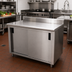 Thumbnail image #2 for Advance Tabco 144 x 24 Inch Enclosed Stainless Steel Work Table with Cabinet Base and Sliding Doors