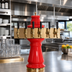 Thumbnail image #2 for Glastender Vienna Single-Column 5-Faucet Glycol-Cooled Countertop Draft Dispensing Tower, Polished Brass Finish