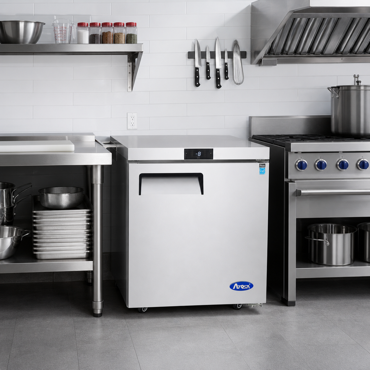 Product image #3 for Atosa 1-Section Undercounter Reach-In Freezer, Left-Hinged Solid Door, 7.15 Cu. Ft.