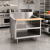 Thumbnail image #2 for La Rosa 66-Inch x 30-Inch Stainless Steel Equipment Stand with Open Cabinet Base and Richlite Cutting Board