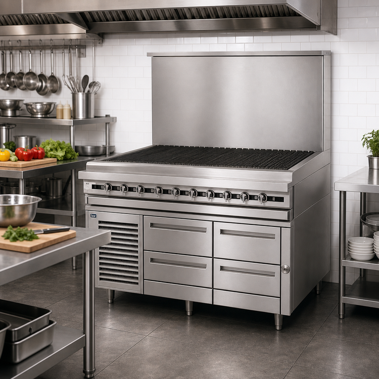 Product image #2 for Titan Fire & Ice 102" Self-Contained Refrigerated Equipment Base with 6 Drawers