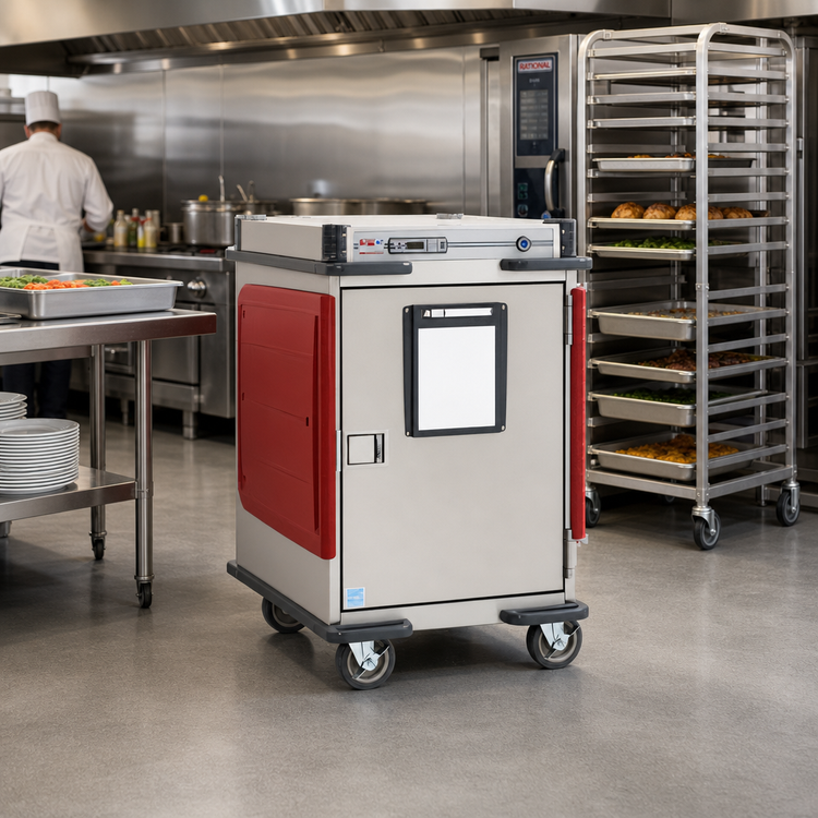 Product image #2 for Metro C5T5-DSL C5 Transport Armour Half-Height Mobile Heated Holding Cabinet, Solid Door, 9 Sheet Pan / 16 Hotel Pan Capacity, 120V