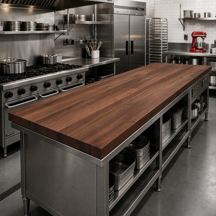 Product image #2 for John Boos Boos Block American Black Walnut Edge Grain Kitchen Countertop - 108 x 32 x 1-1/2 Inch, Penetrating Oil Finish