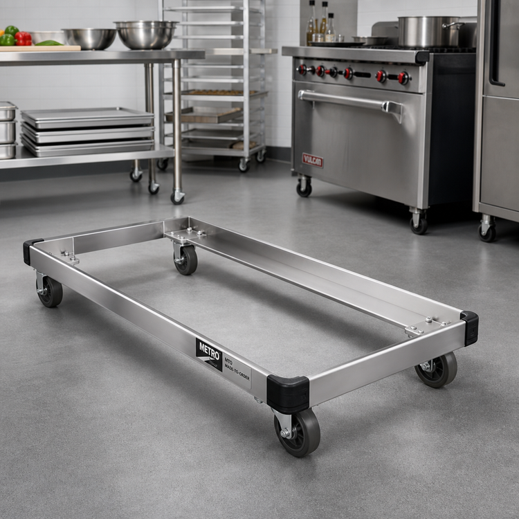 Product image #2 for Metro Made-To-Order 48 x 18 Inch Stainless Steel Truck Dolly Frame with Wraparound Bumper