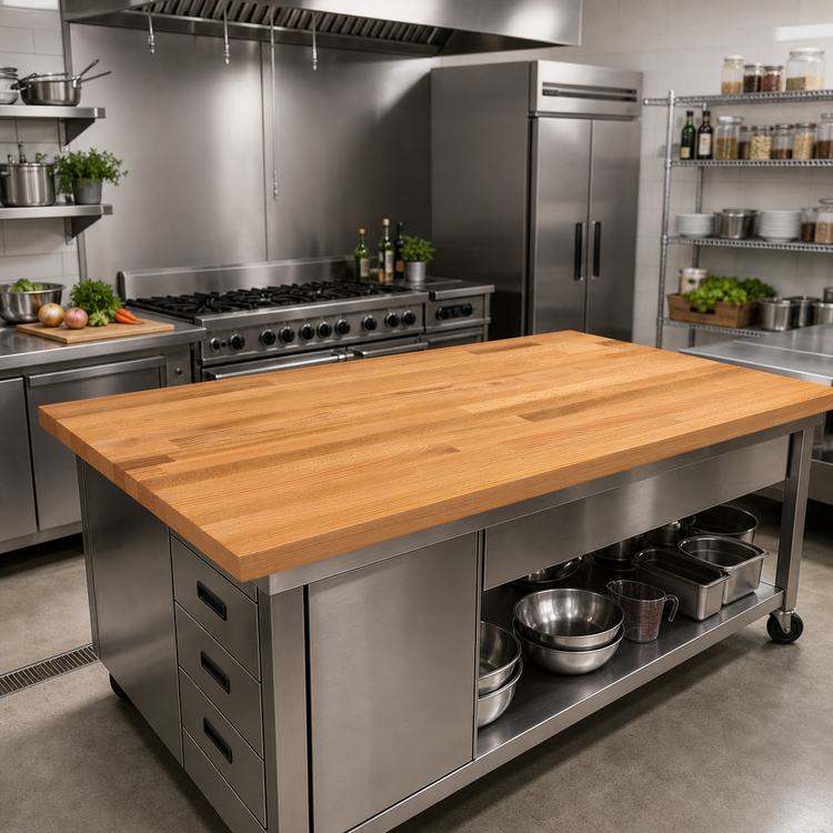 Product image #2 for John Boos Appalachian Red Oak Island Countertop, 72 x 38 x 1-1/2 Inches, Blended Edge Grain