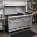 Thumbnail image #2 for Omcan USA 60-Inch Natural Gas Commercial Range with 6 Open Burners, 24-Inch Right Griddle, and 2 Standard Ovens