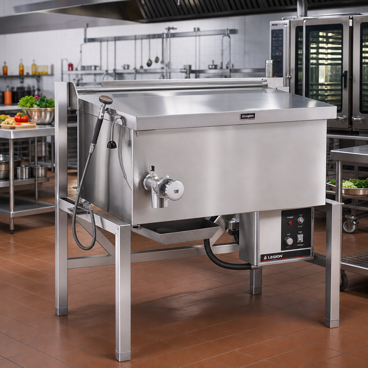 Product image #2 for Legion Combi-Pan CS41-11 49-Gallon Electric Tilting Skillet with Power Tilt and Open Frame Base