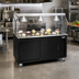 Thumbnail image #2 for Vollrath 2-Series Affordable Portable 46-Inch Solid Top Utility Station with Buffet Breath Guard and Sliding Door Storage Base