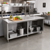 Thumbnail image #2 for Advance Tabco Special Value Economy Open Base Work Table, 96 x 24-Inch, Flat Top, 16-Gauge 304 Stainless Steel