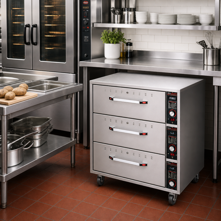 Product image #2 for Hatco HDW-3 Freestanding 3-Drawer Standard Width Warming Drawer
