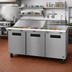 Thumbnail image #2 for Hoshizaki Steelheart SR72B-18M 72-Inch Three-Section Mega Top Reach-In Refrigerator Prep Table with 18-Pan Top Rail