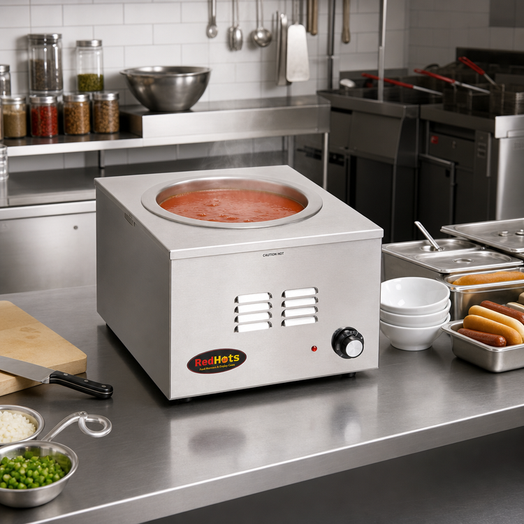 Product image #2 for RedHots Countertop Electric Food Warmer with 11-Qt Round Pan, Wet/Dry Operation, Infinite Control, 208V