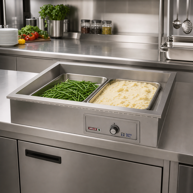 Product image #2 for Wells HT-227AF Built-In Electric Bain-Marie Hot Well with Automatic Water Fill and 2-Pan Capacity