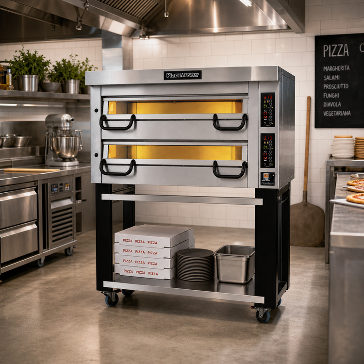 Product image #2 for PizzaMaster PM 1122ED Double-Deck Electric Pizza Deck Oven with Ceramic Clay Stones