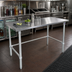 Thumbnail image #2 for John Boos Stallion 108-Inch x 24-Inch Stainless Steel Underbar Work Table with Safety Edge and Galvanized Base