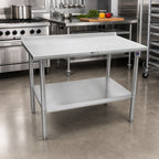 Thumbnail image #2 for John Boos Stallion ST4R1.5-2430GSK Stainless Steel Work Table, 30 x 24 in, 14-Gauge 300 Series Top, Rear Up-Turn, Adjustable Undershelf